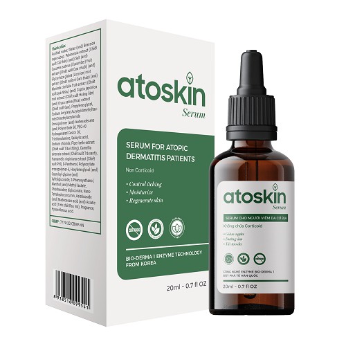 Tinh chất Serum Atoskin (20ml-50ml) hỗ trợ cho người viêm da cơ địa không chứa Coticoid