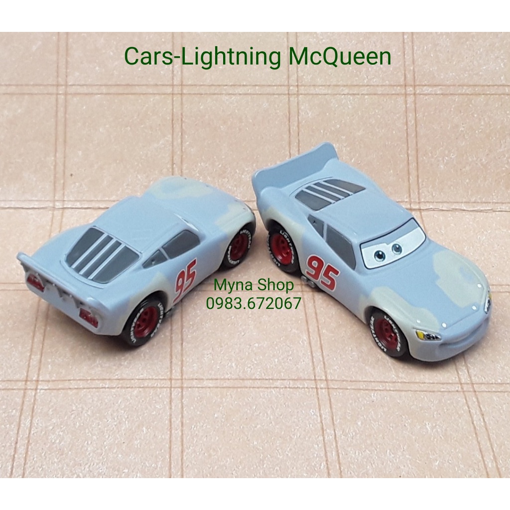 Xe mô hình tĩnh tomica cars không hộp - Lightning McQueen - màu xám xanh