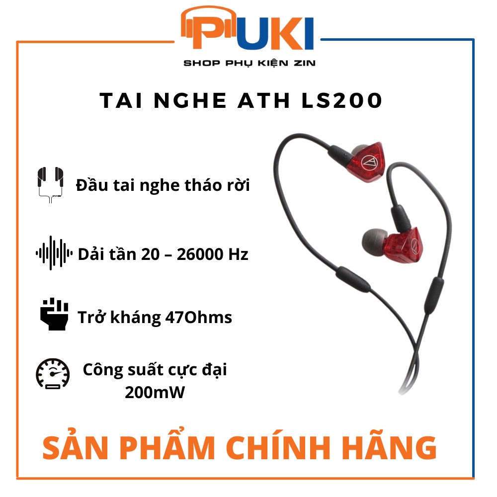 Tai nghe Audio Technica ATH-LS200 - Tai nghe nhét tai chuyên nghiệp ATH-LS200- Chính hãng