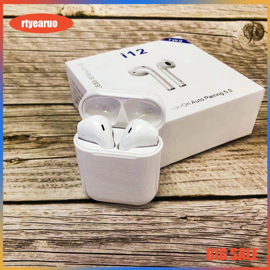 Tai nghe nhét tai không dây bluetooth V5.0 I12 TWS mini chống thấm nước và chống tiếng ồn