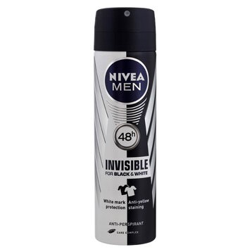 Xịt Ngăn Mùi Giảm Vết Ố Vàng Nivea Men Invisible For Black & White 150ml | BigBuy360 - bigbuy360.vn