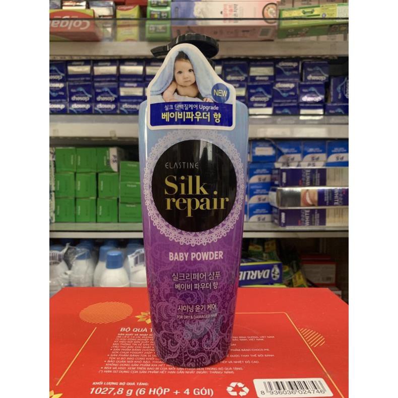 Bộ Đôi Gội + Xả Chăm Sóc Tóc Và Nuôi Dưỡng tóc Elastine Silk Repair 550ml/1chai