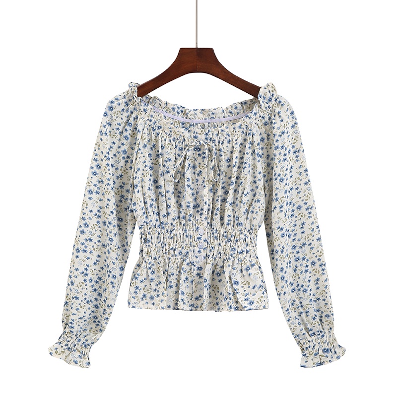 Áo Voan BH Hoa Dài Tay Phong Cách Pháp 2022 Cho Nữ