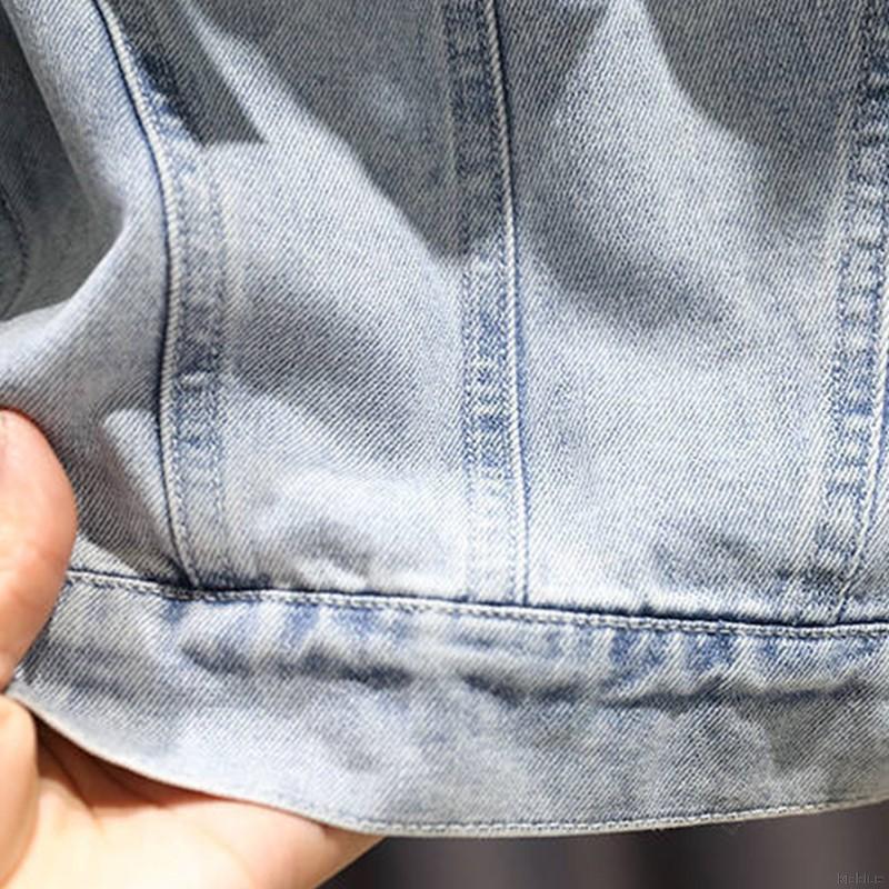 Áo khoác denim dài tay viền ren đáng yêu cho bé gái