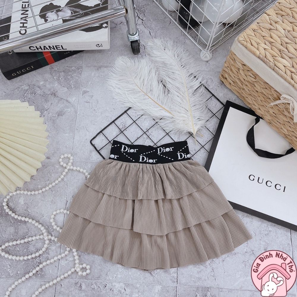 Chân váy đầm, váy tầng jean bò cho bé gái