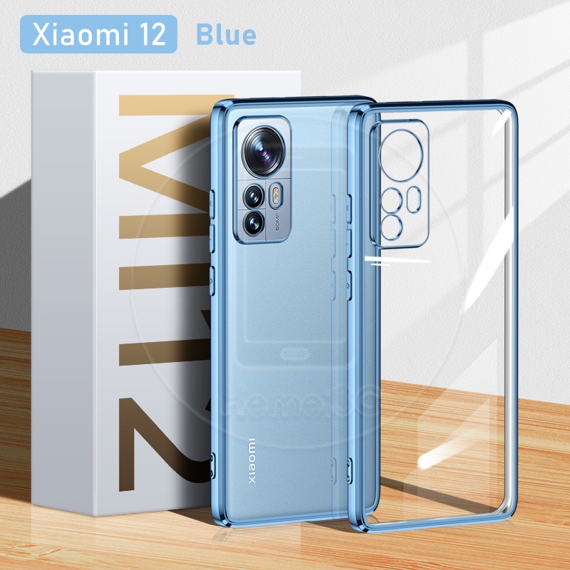 Ốp Điện Thoại TPU Mềm Trong Suốt Viền Mạ Màu Cho Xiaomi Mi 12 12s 12X Pro Xiaomi12sPro Mi12sPro