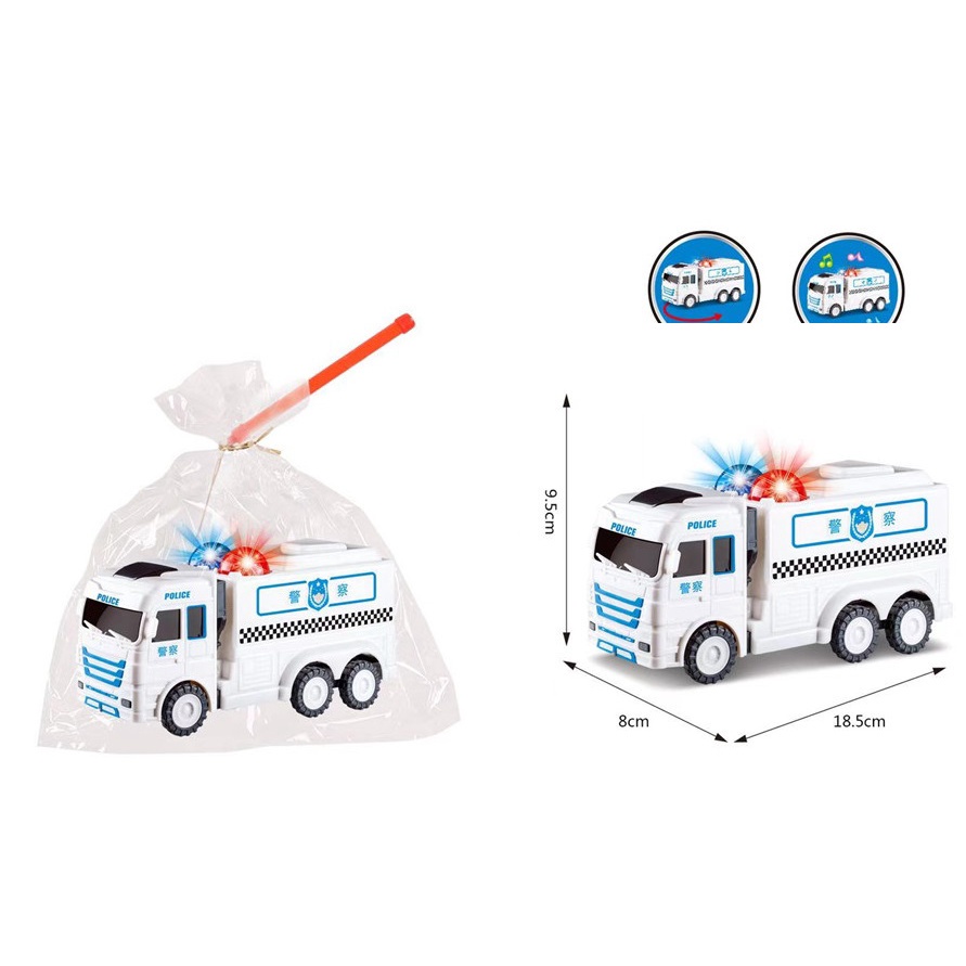 Đồ chơi lồng đèn xe cảnh sát trắng có nhạc và đèn
