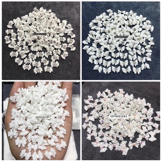 Nơ trắng làm nails nơ bột làm móng. hoa bột nails