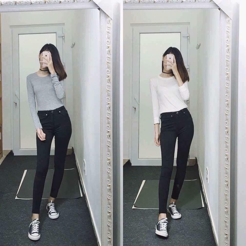 Quần kaki đen rách và trơn N04010 cực hot