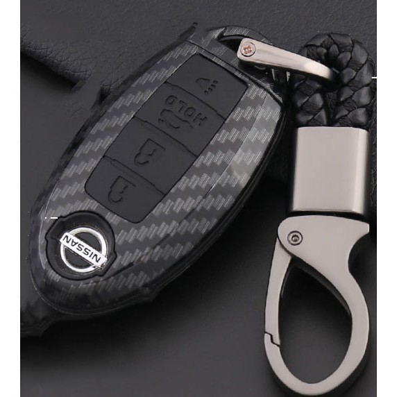 Ỗp chìa khóa carbon xe Nissan Xtrail, Navara loại cao cấp - Kèm Móc Khóa