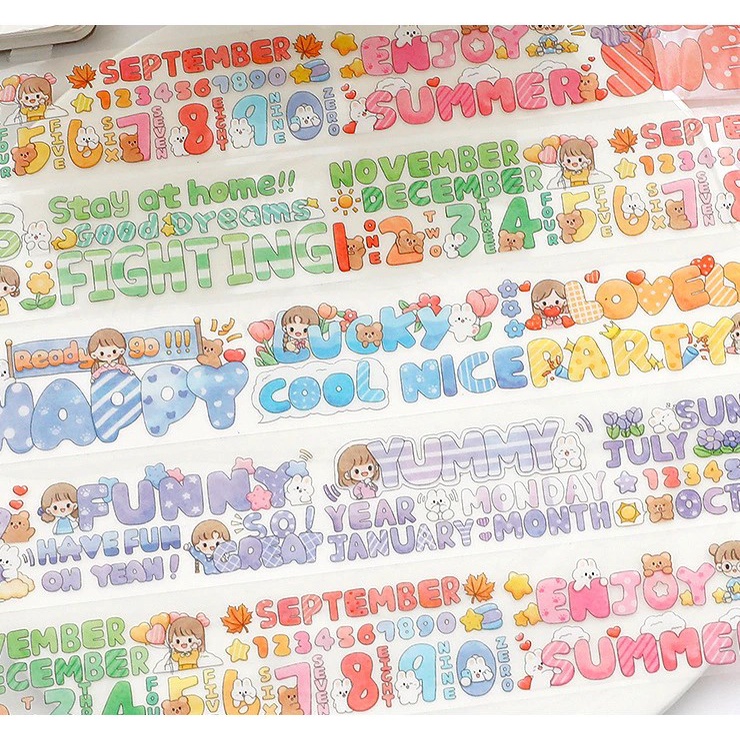 Set sticker cute họa tiết TELADO dễ thương sáng tạo sổ tay lưu bút, Hình dán không thấm nước trang trí đồ dùng tiện lợi