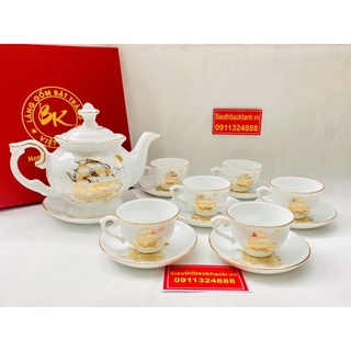 ⚡️hot⚡️hot ⚡️bộ ấm chén trắng phú quý thuận buồm xuôi gió