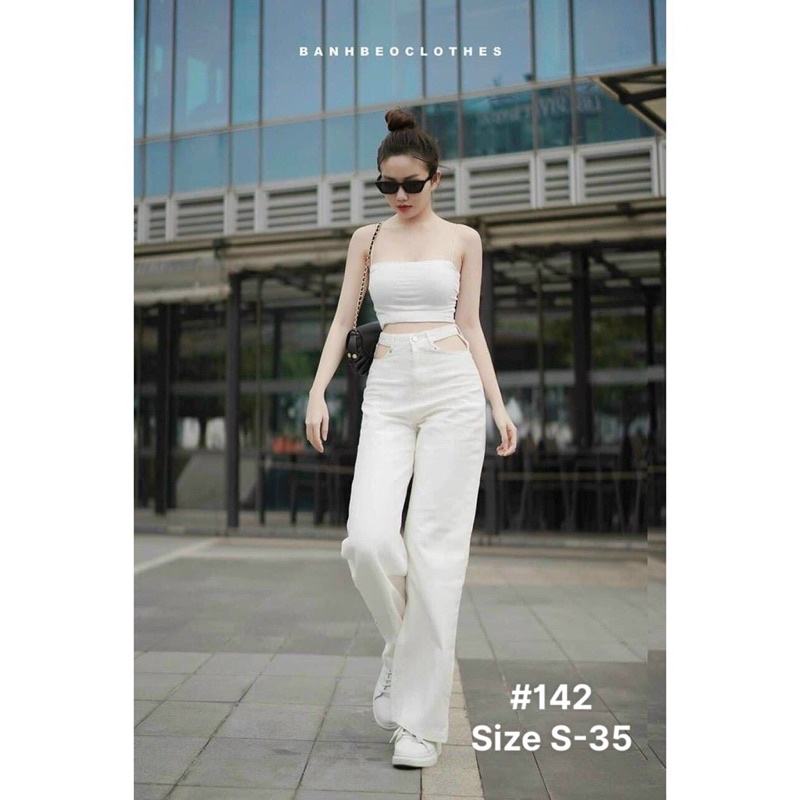 Quần Baggy Kaki Nữ Bigsize Lưng Cao Kiểu Ống Suông Rộng Hàng VNXK Từ 40kg Đến 80kg Ms142