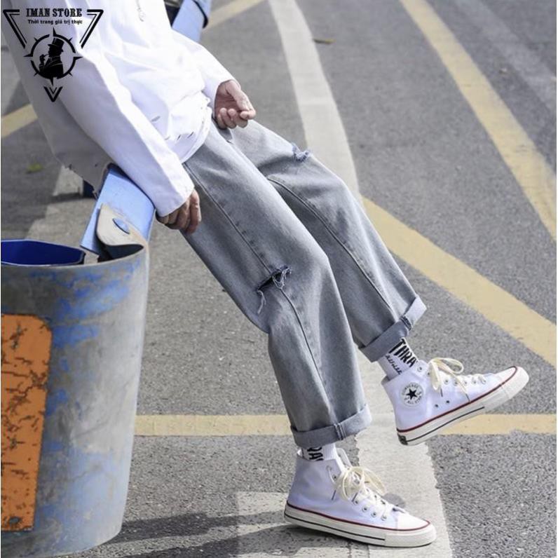 Quần Jean baggy nam rách gối+ rách cạnh mã RGC- 01 hot 2022