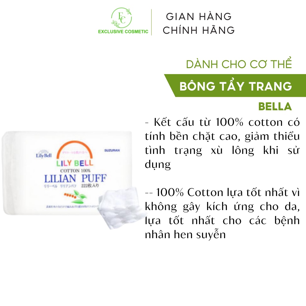 Bông Tẩy Trang Cotton Lily Bell Lilian Puff Cotton (222 miếng)