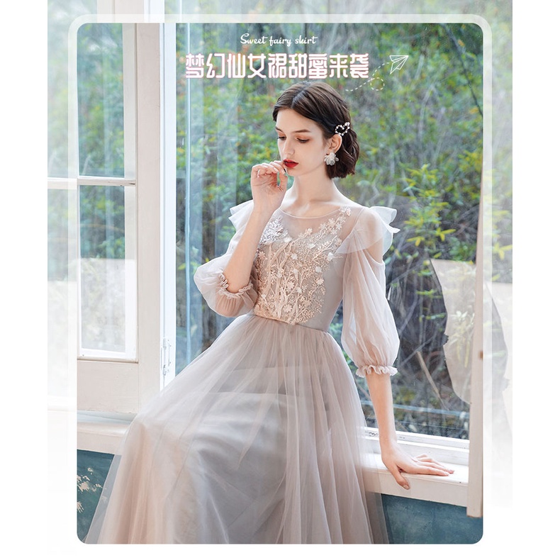 Đầm Phù Dâu Dáng Dài Phong Cách Thời Trang Mới 2022