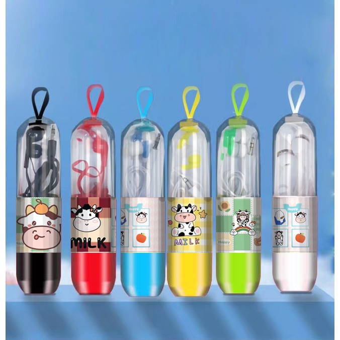 tai nghe bò sữa TNNI10 hamster phoebe kèm vỏ bao hình viên nang cute dễ thương