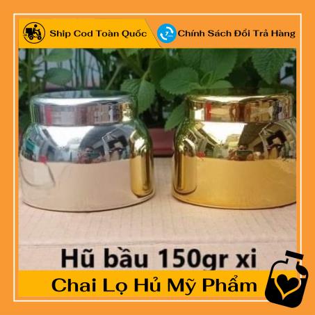 Hủ Đựng Kem ❤ TOP GIÁ RẺ ❤ Hủ bầu Xi vàng, bạc 120g đựng kem body, chiết mỹ phẩm, phụ kiện du lịch