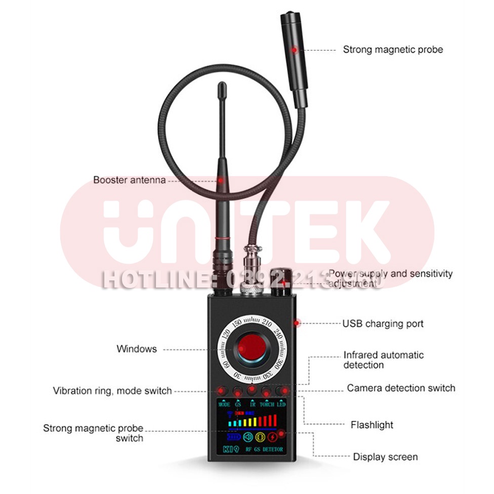 Máy Dò Phát Hiện Theo Dõi Camera, GPS, Định Vị Detector K19