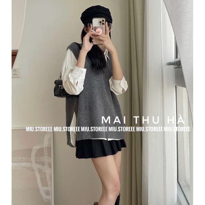 [ẢNH THẬT] ÁO GILE LEN XẺ TÀ | BigBuy360 - bigbuy360.vn