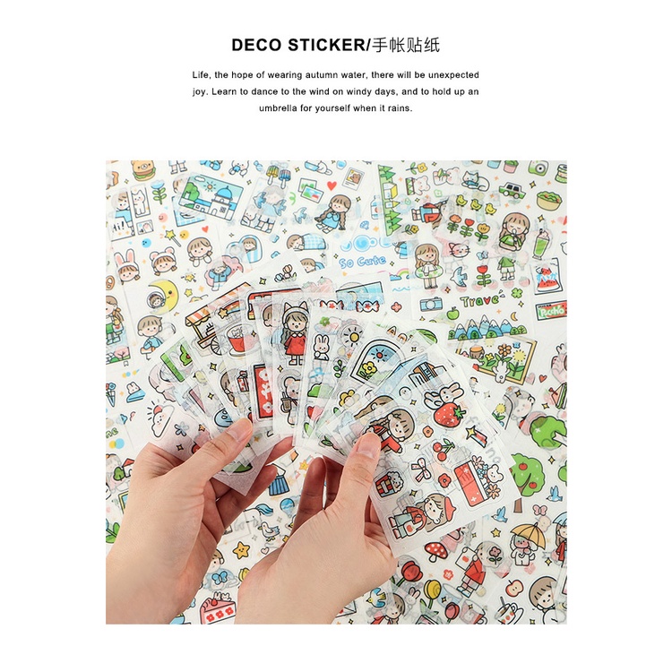 Miếng dán Sticker dễ thương trang trí giá đỡ sách, laptop, điện thoại