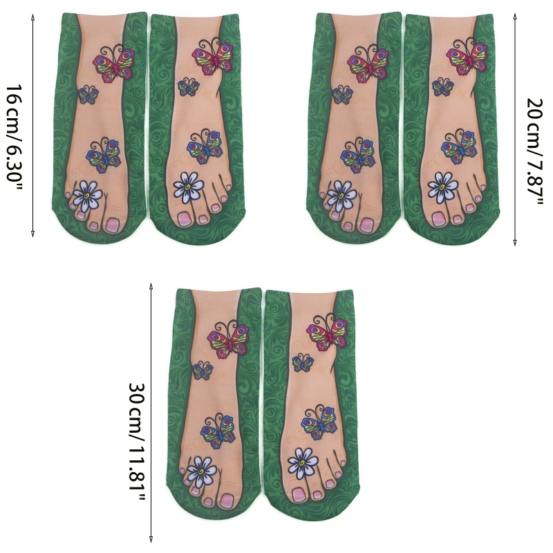 XIXI Đôi Vớ Cotton Polyester In Hình Bướm 3D Dễ Thương Dành Cho Nam Nữ