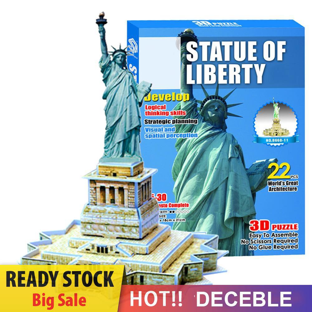 Pop It Fidget Đồ chơi Mini 3D Statue of Liberty Model Jigsaw Children Puzzle Kids Educational Đồ chơi