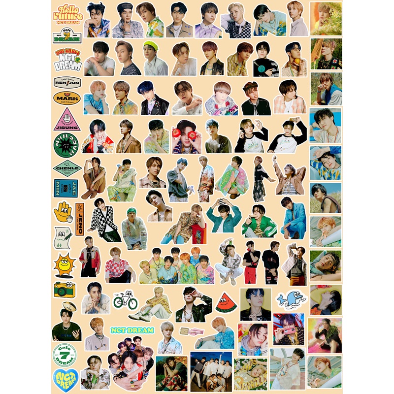 Set 100 Sticker In Hình Nhóm Nhạc Kpop NCT DREAM 2021 HELLO FUTURE