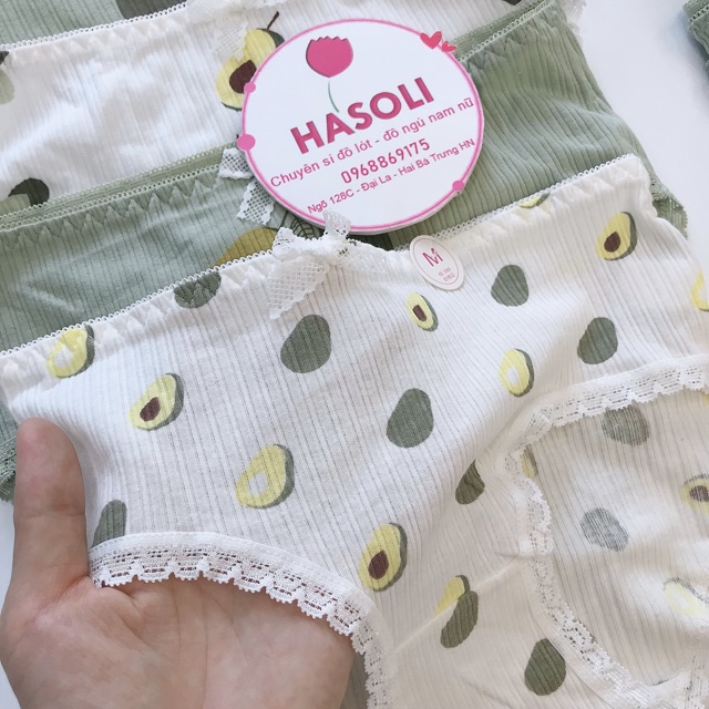 Quần Lót Nữ Cotton Kháng Khuẩn Y Tế Mềm Thoáng Hình Bơ Trắng Xanh [Có Size To] S52 | WebRaoVat - webraovat.net.vn