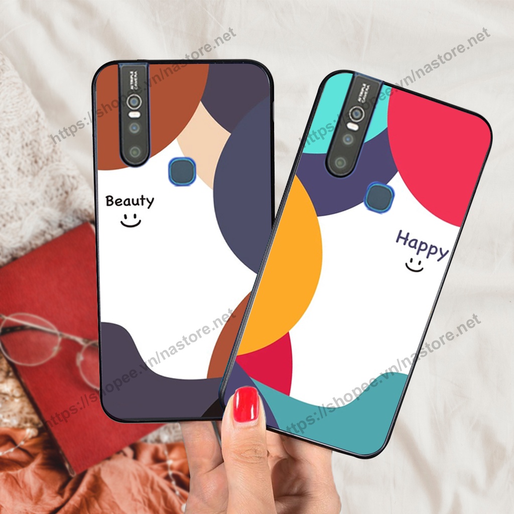 Ốp lưng Vivo V15 / V15 Pro mặt cười, họa tiết caro đơn giản đẹp cute