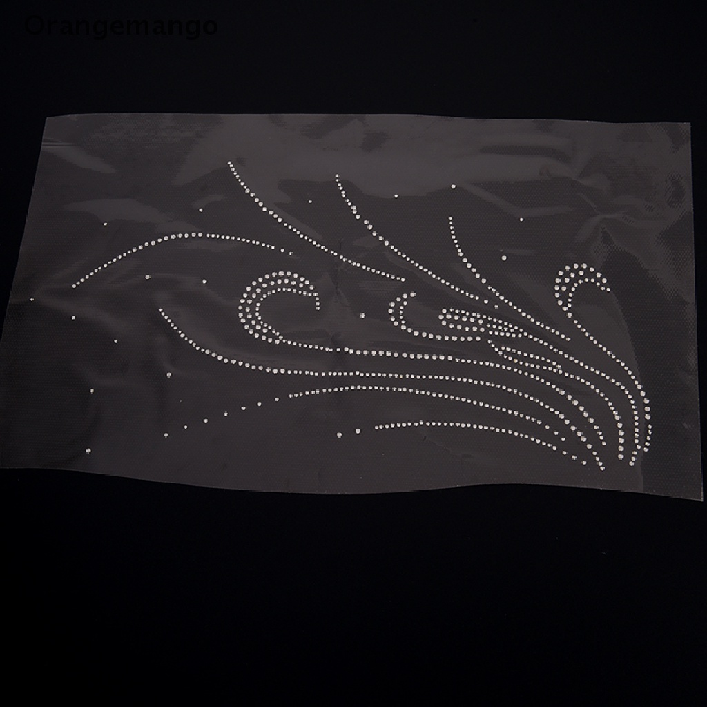 Miếng vá vải trang trí bằng cách ủi chuyển nhiệt hình lông vũ đính kim sa pha lê long lanh