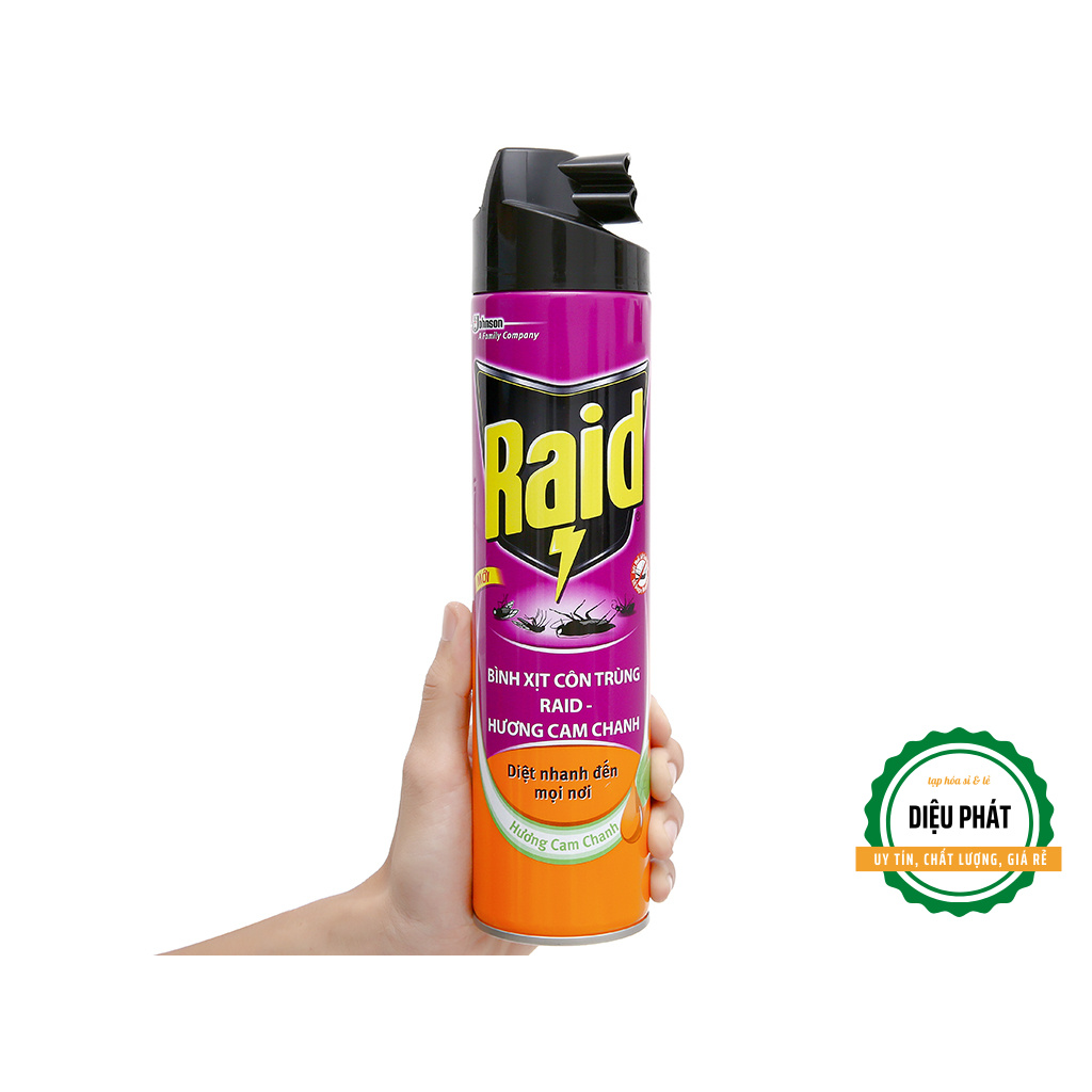 ⚡️ Bình Xịt Côn Trùng, Bình Xịt Muỗi Raid Hương Cam Chanh 600ml