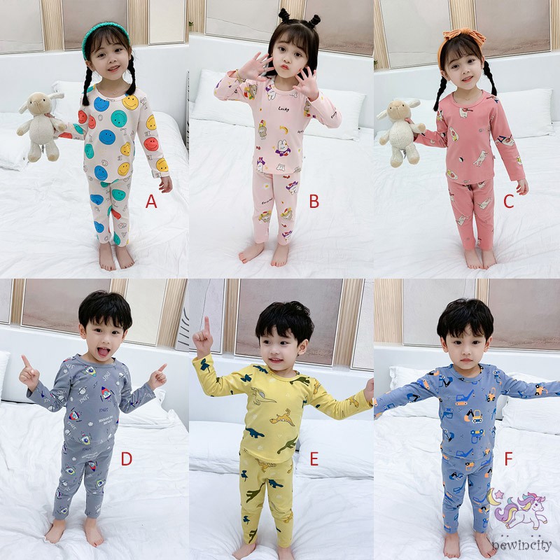 Bộ Pijama Cotton In Họa Tiết Hoạt Hình Dễ Thương Cho Bé