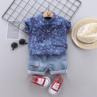 Mùa Hè 2020 Bộ Quần Áo Bé Trai Thời Trang Tập Đi Bé Trai Trẻ Em Bầu Trời Đầy Sao In Áo + Quần Short Bộ Trang Phục Quần Áo Bé Trai Ropa Nina