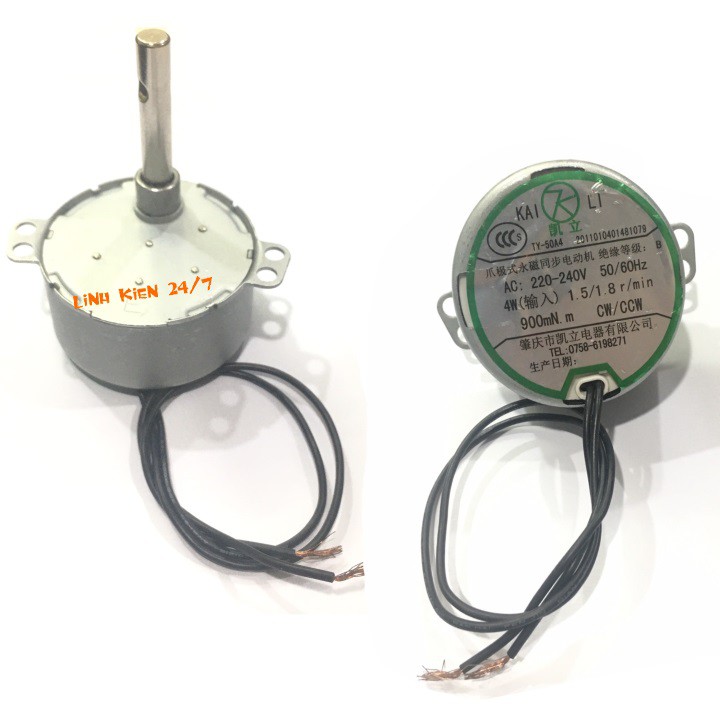 Động Cơ Tuốc Năng Quạt Hơi Nước 220V AC 4W 1.5/1.8RPM