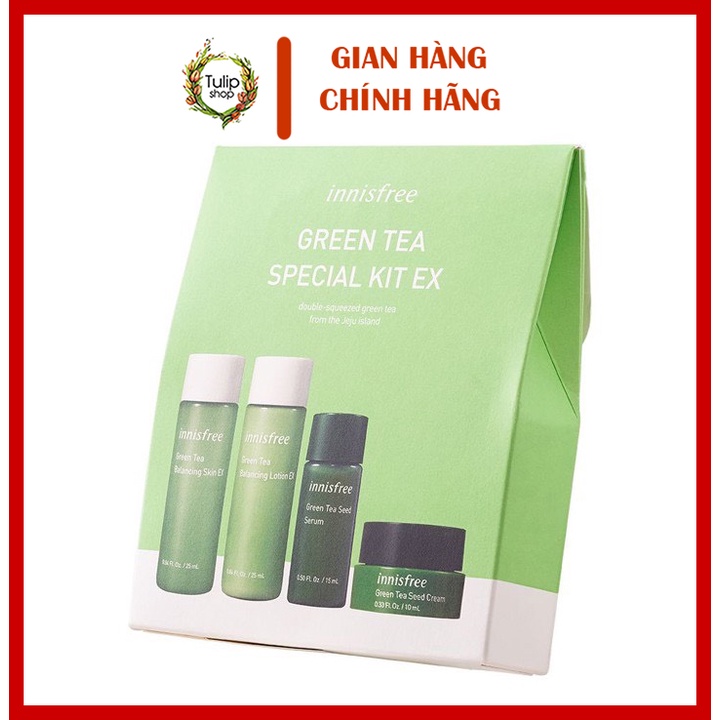 sample KIT DƯỠNG DA TRÀ XANH INNISFREE GREEN TEA SPECIAL KIT EX 4PCS