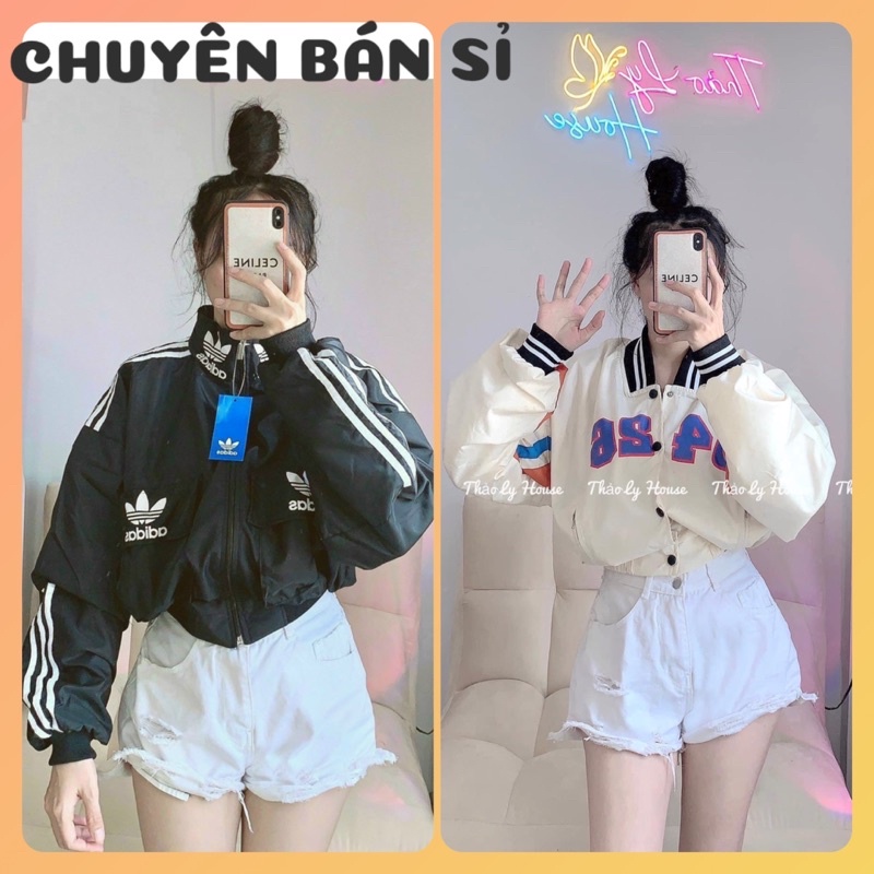 Áo khoác bomber dù dáng lửng nữ 5426 form rộng 2 lớp