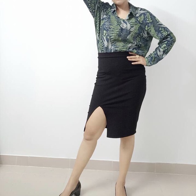 CHÂN VÁY BÚT CHÌ XẺ TRƯỚC BIGSIZE ( 60-90kg) | BigBuy360 - bigbuy360.vn