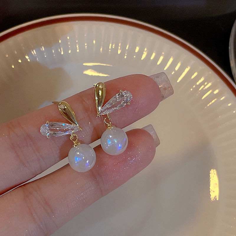 Khuyên Tai Hàn Quốc S925 Mặt Hình Trái Tim Đính Ngọc Trai Thời Trang Thu Đông Hàng Mới 2022