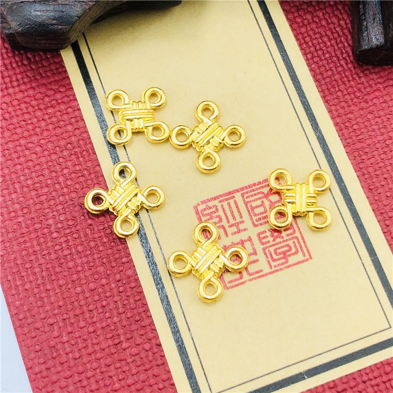 5 phiến treo họa tiết 4 cánh 10mm nguyên liệu làm trâm làm trang sức cổ trang