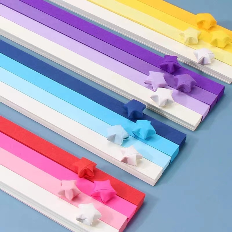 Set 540 Tờ Giấy Xếp Hình Ngôi Sao Năm Cánh Màu Sắc Gradient Sáng Tạo