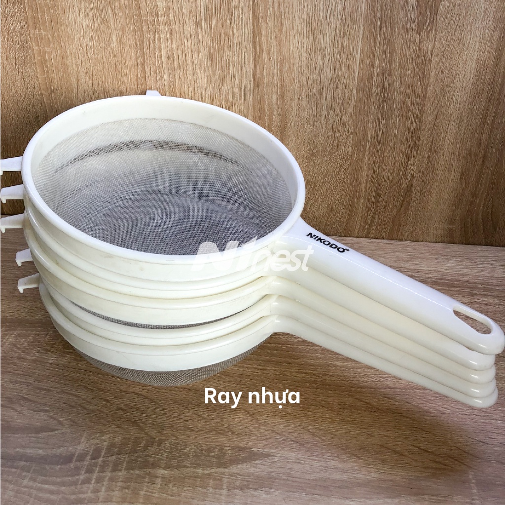 Rây nhựa lọc yến, nấm, lá trà, bột, thức ăn, có tay cầm tiện lợi, lưới nhựa mềm dẻo, mắt lưới khít nhỏ