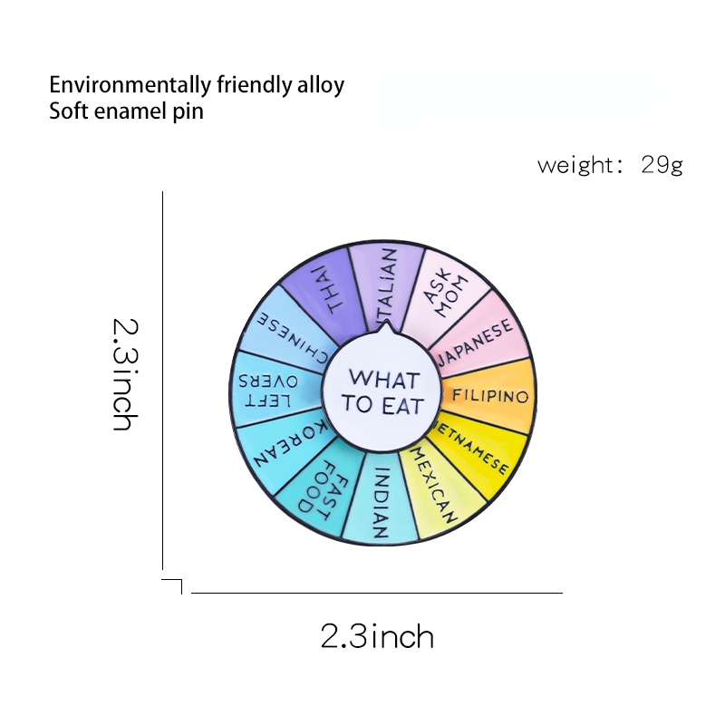 Ghim Cài Áo Tráng Men Hình La Bàn Làm Quà Tặng Trang Sức Sáng Tạo 'What To Eat' S