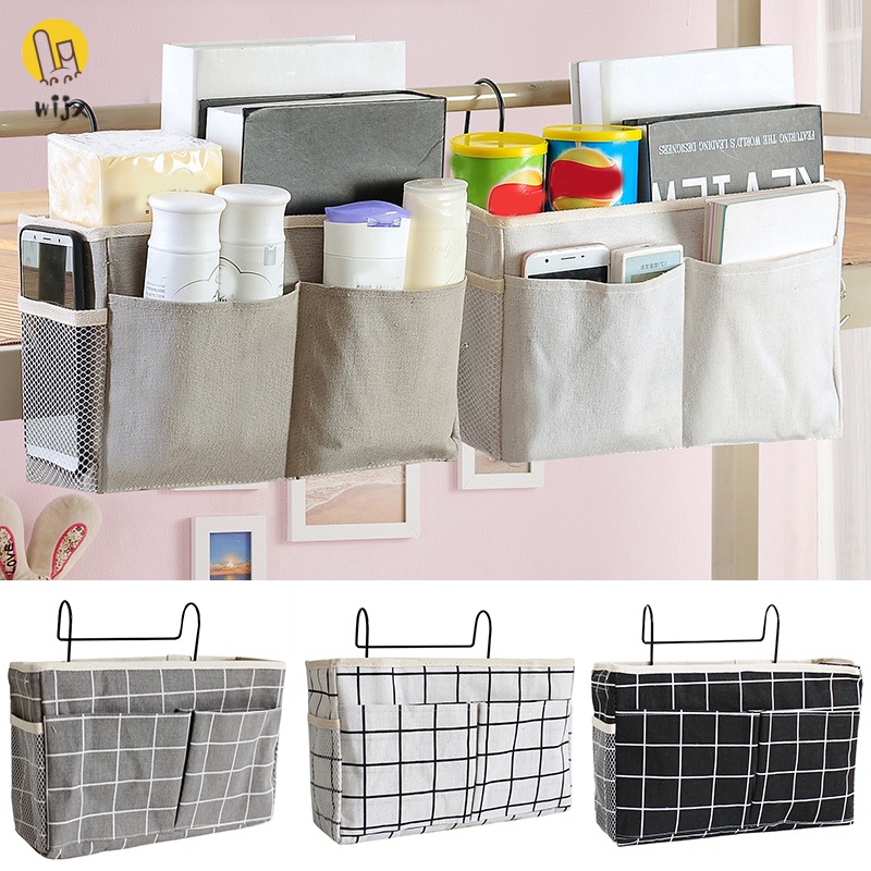 Túi Lưới Đựng Đồ Treo Cạnh Giường Bằng Vải Bạt Tiện Dụng