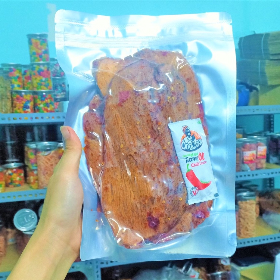 [Tặng 50g mực xé sợi Bình Định] Gói 500g Khô Bò Miếng Vị Cà Ry Loại Ngon Cay (NCFOOD)