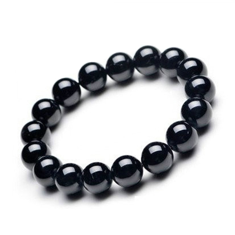 Vòng Tay Chuỗi Hạt Đá Obsidian Nhiều Kích Thước Tùy Chọn Thời Trang Cho Nam Và Nữ