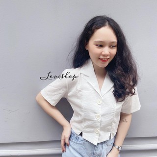 Áo Crop Cổ Vest