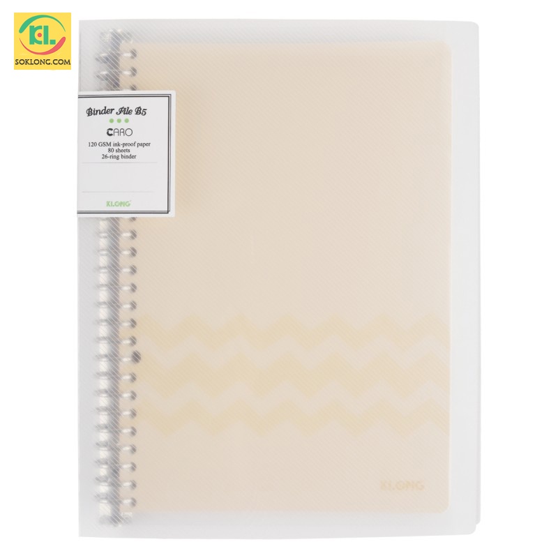 Sổ còng sắt Klong B5 80 tờ caro 26 chấu Chuyên làm Bullet [Chọn Màu] ; Binder MS 550 dễ Thay giấy