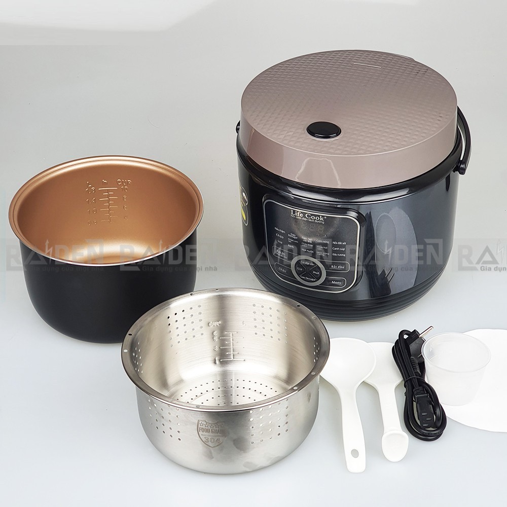 Nồi cơm điện 2 lòng tách đường Apechome LikeCook, dung tích 1.8L, bảo hành 12 tháng