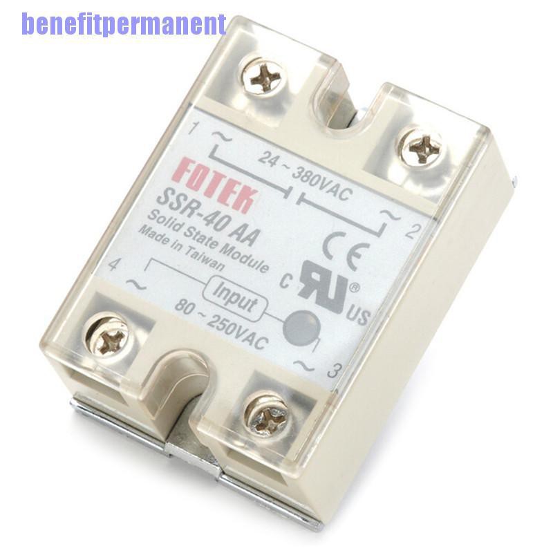 Benefitpermanent✹★ Solid State Relay Ssr-40Aa 40A Ac Relais 80-250V To 24-380Vac Ac Ssr